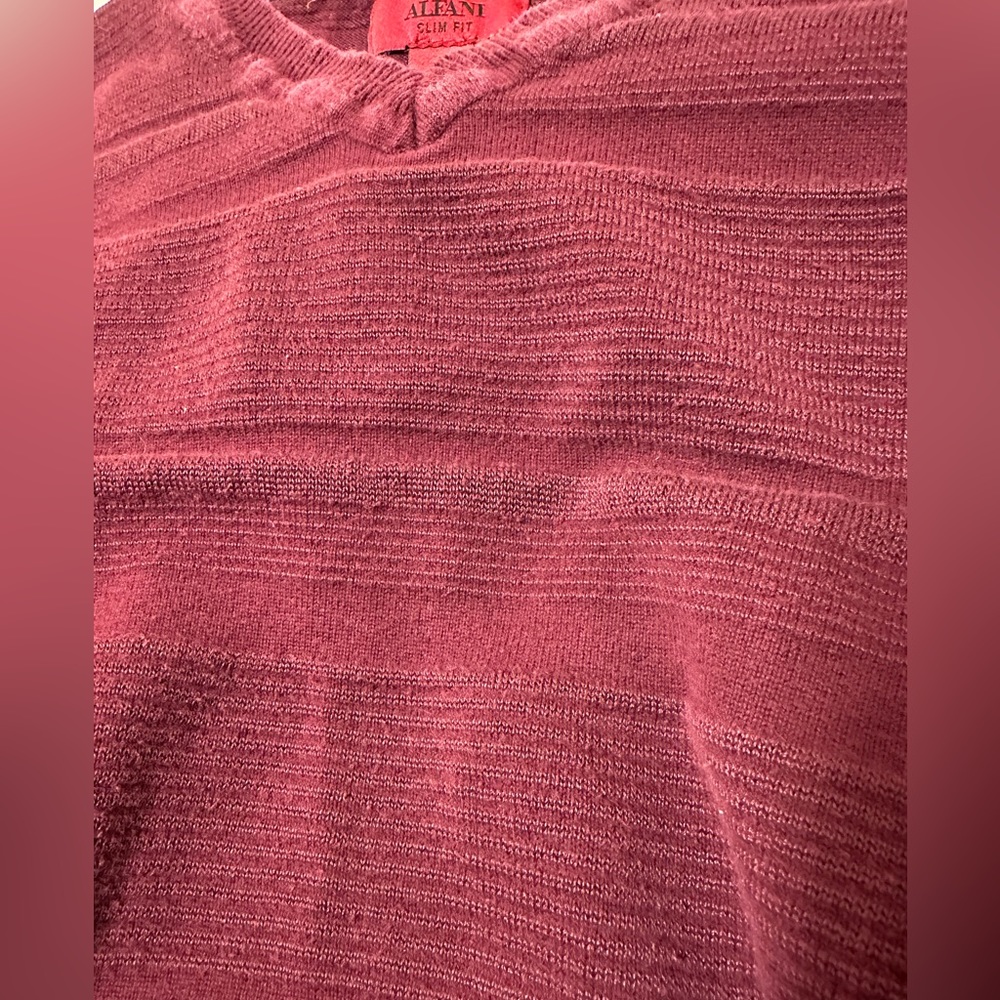Alfani S Maroon Sweater Men's - Picture 4 of 5